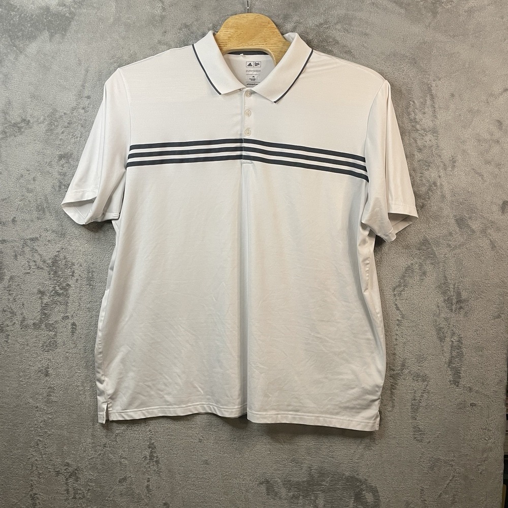 Adidas Mens XL White Polo Puremotiond Shirt adidasgolf.com 938007